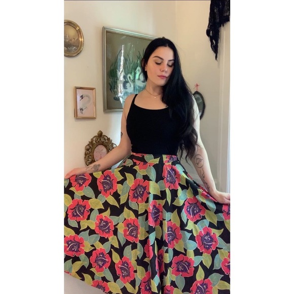Vintage 1950’s tropical flower circle skirt!